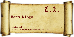 Bora Kinga névjegykártya